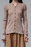 BASERANGE Taffeta cardigan TOTVC-RC-AU23 dehydrated beige
